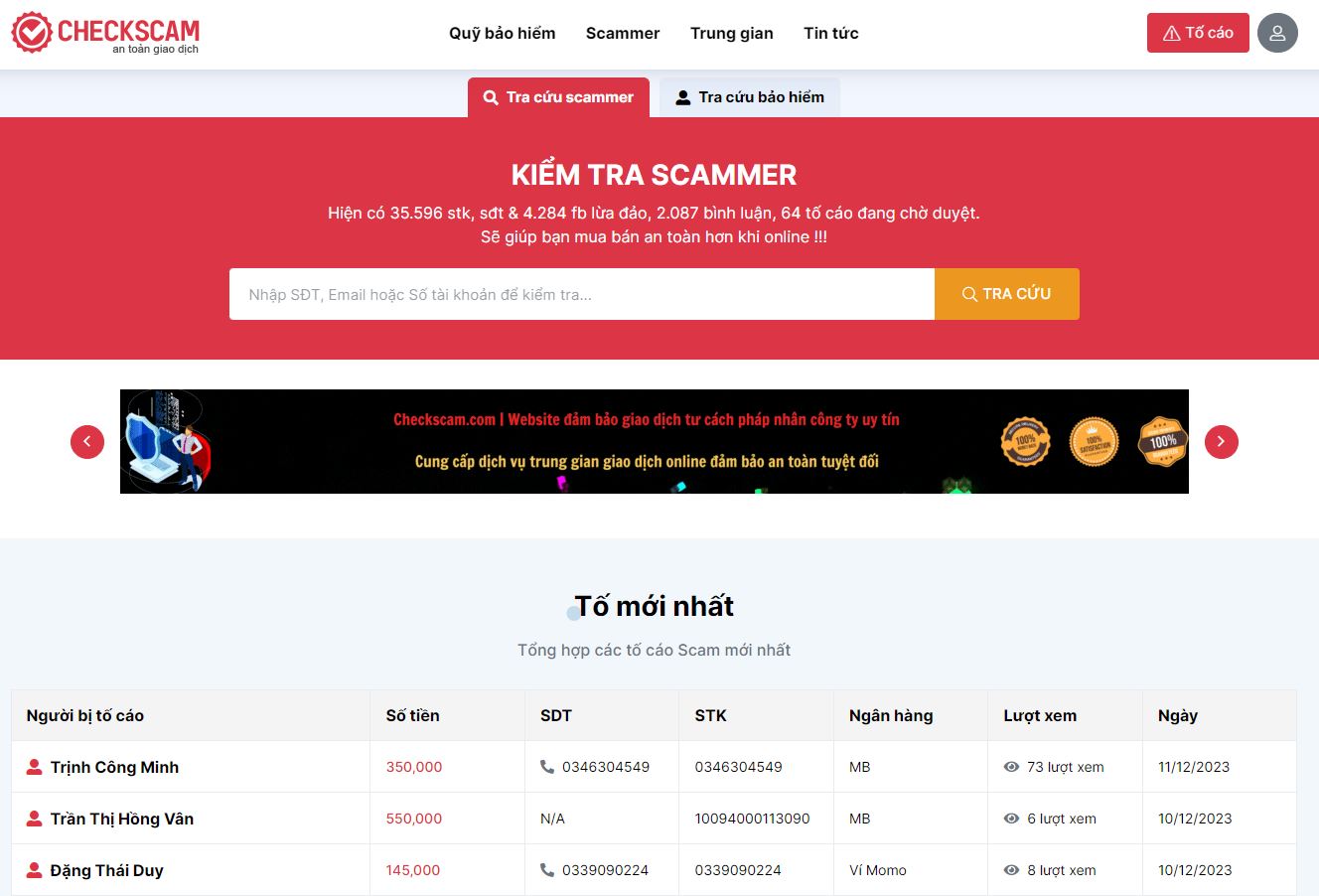 CheckScam.com - Website kiểm tra Scam uy tín và hiệu quả